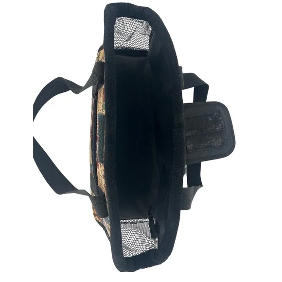 Tapestry‎ Dog Breed Travel Pet Carrier Tote Bag Purse Pocket Black Novelty Mesh - Picture 6 of 8